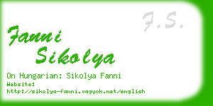 fanni sikolya business card